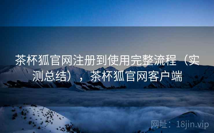 茶杯狐官网注册到使用完整流程（实测总结），茶杯狐官网客户端