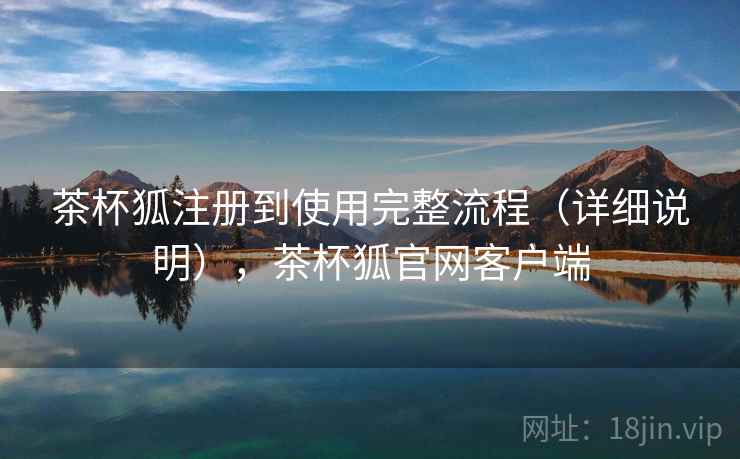 茶杯狐注册到使用完整流程（详细说明），茶杯狐官网客户端